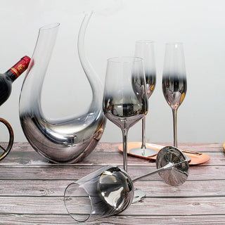 Liquimetal Crystal Wine Glass, Champagne Glass and Decanter