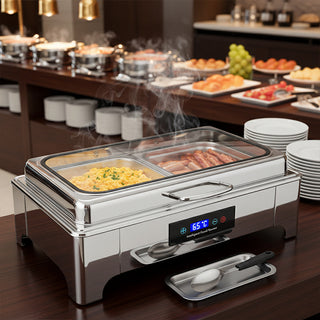 Electric Stainless Steel Chafing Dish — Buffet Food Warmer Set
