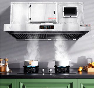 Wall-Mounted Commercial Range Hood — Stainless Steel, 6000 m³/h