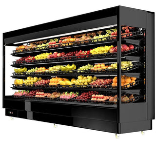 Open Multideck Display Chiller — Air-Curtain Fruit & Fresh Snacks & Cold Drinks