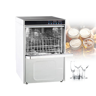 Commercial Front-Loading Glasswasher — Stainless Steel, 30 Baskets/Hour