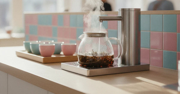 Eau chaude au robinet pour le service du thé : chauffe-eau et distributeurs