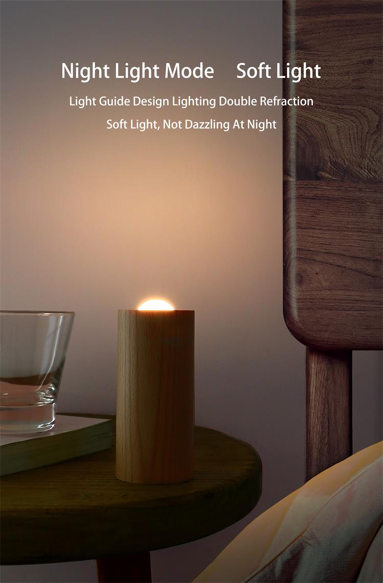 Rechargeable Wooden Flameless LED Candle Lamp — Warm White