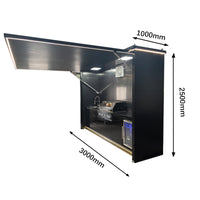 Outdoor Kitchen Cabinet Set with Weatherproof Shed — 4-Burner Gas Grill, 304 Stainless Steel image preview