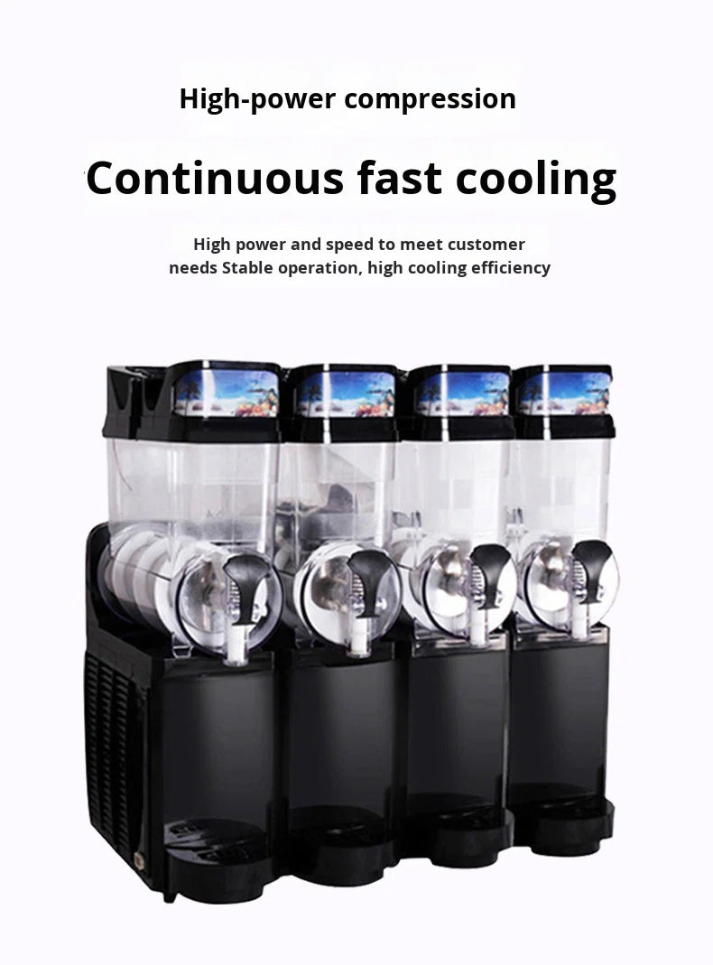 Commercial 4-Tank Slush & Cold Drink Machine — Self-Serve