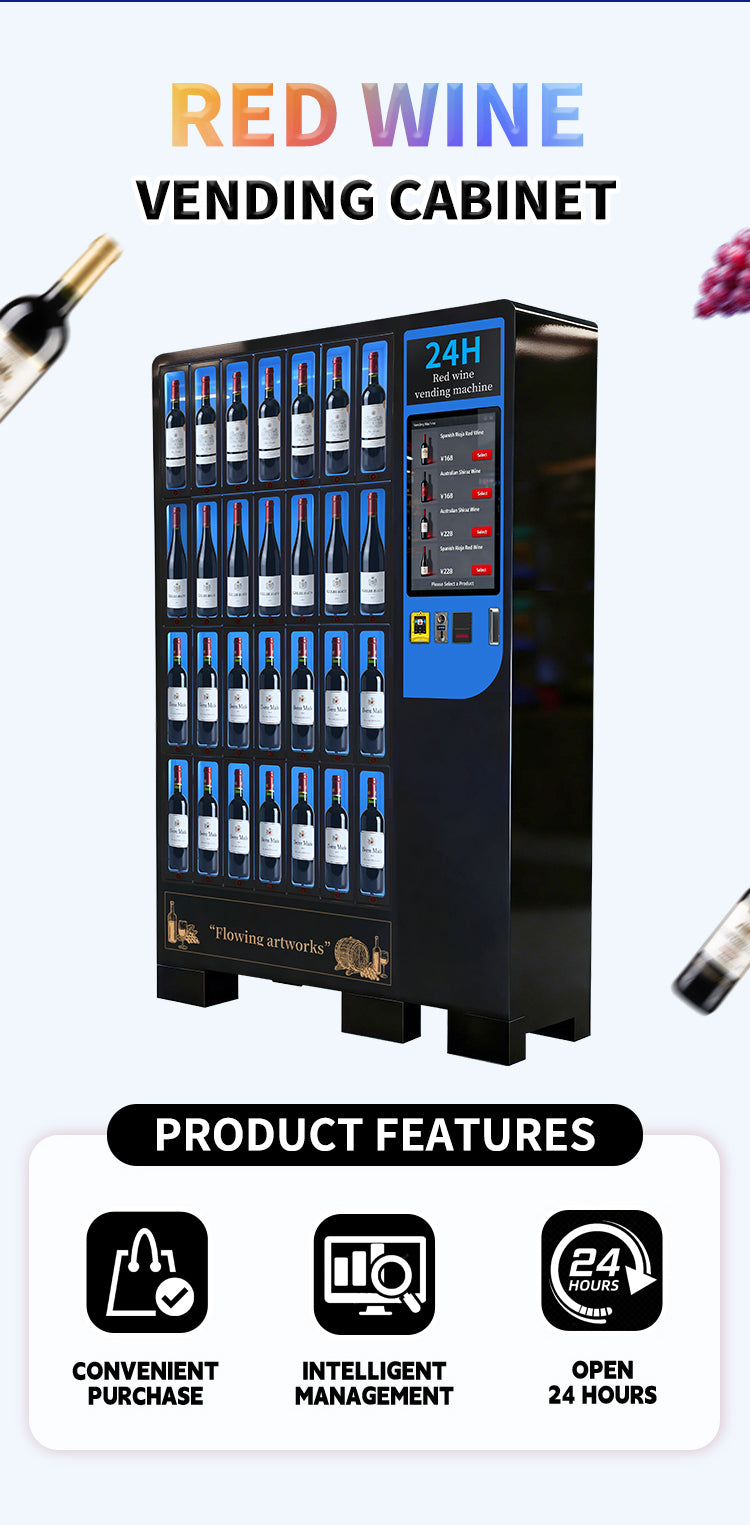 Smart Wine Vending Machine — 28-Bottle Touchscreen Kiosk