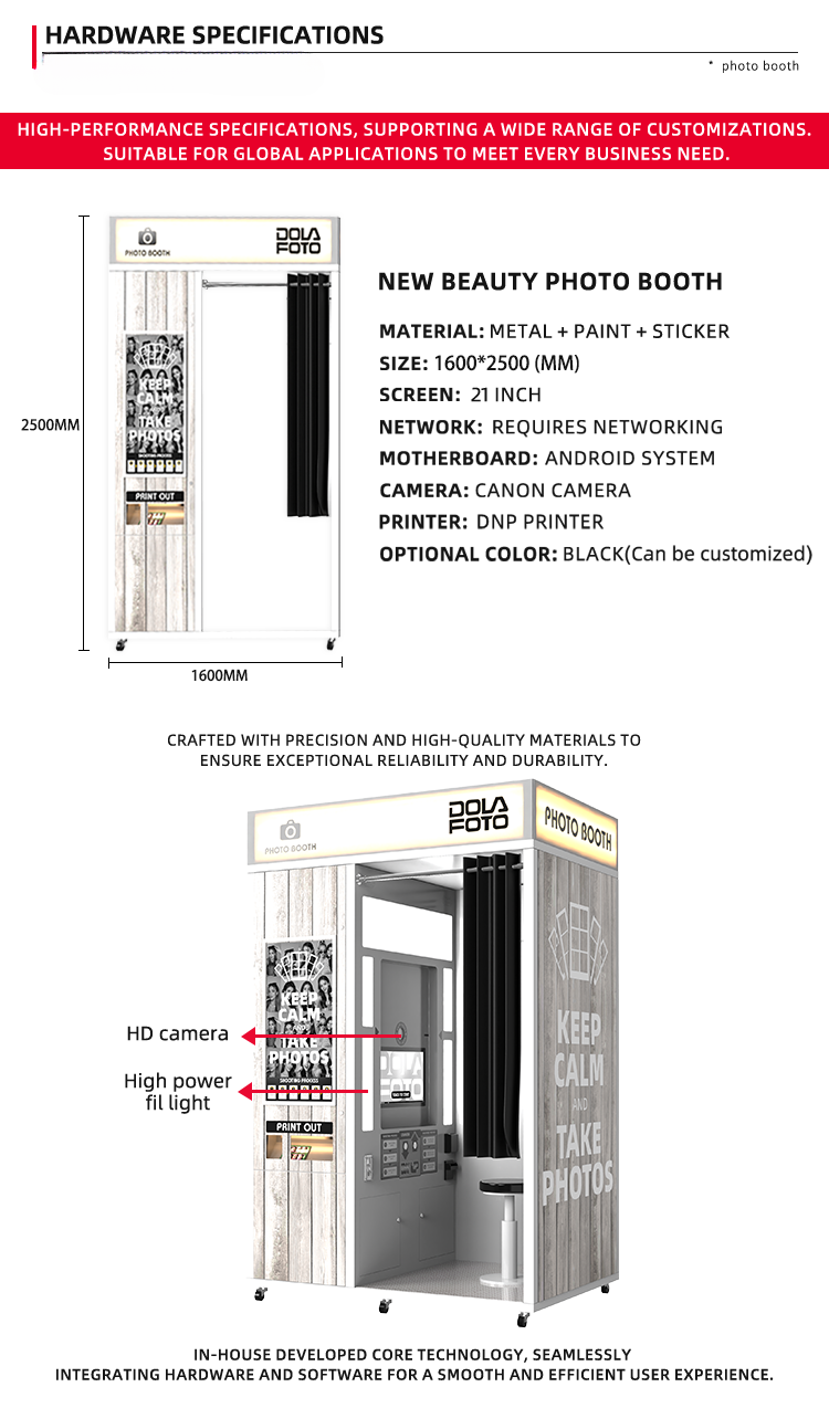 Self-Service Photo Booth Kiosk — Instant Print