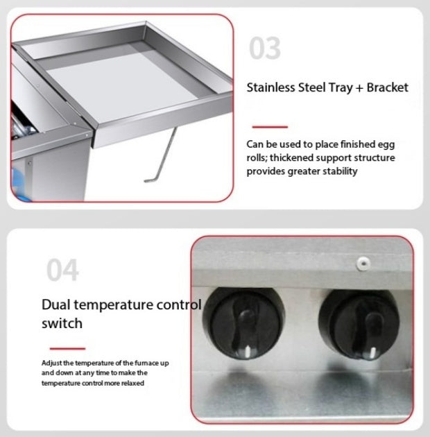 Commercial Automatic Egg Roll Maker — 6-Roll Gas