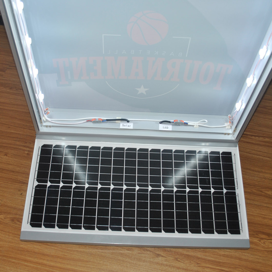 Solar-Powered Outdoor LED Light Box Sign — Double-Sided, Waterproof