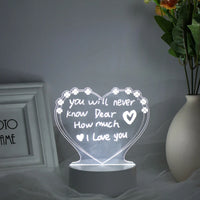 3D Acrylic LED Night Light — USB Warm-White Decorative Lamp image preview