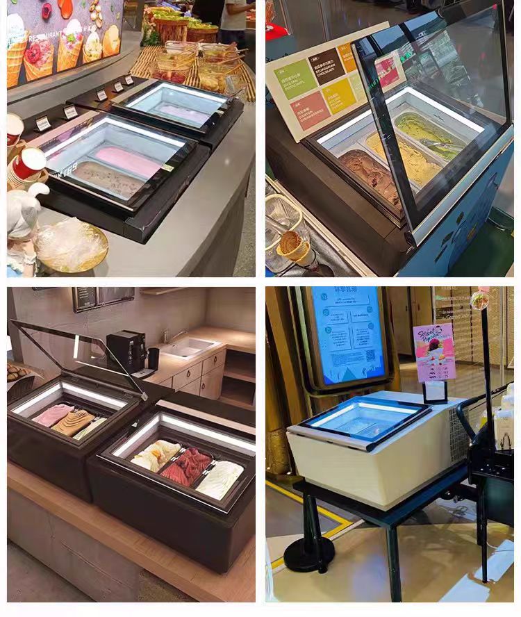 Countertop Gelato Display Freezer — 20 L Glass-Door Showcase