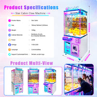 Commercial Claw Machine Prize Vending Cabinet with Bill Acceptor image preview