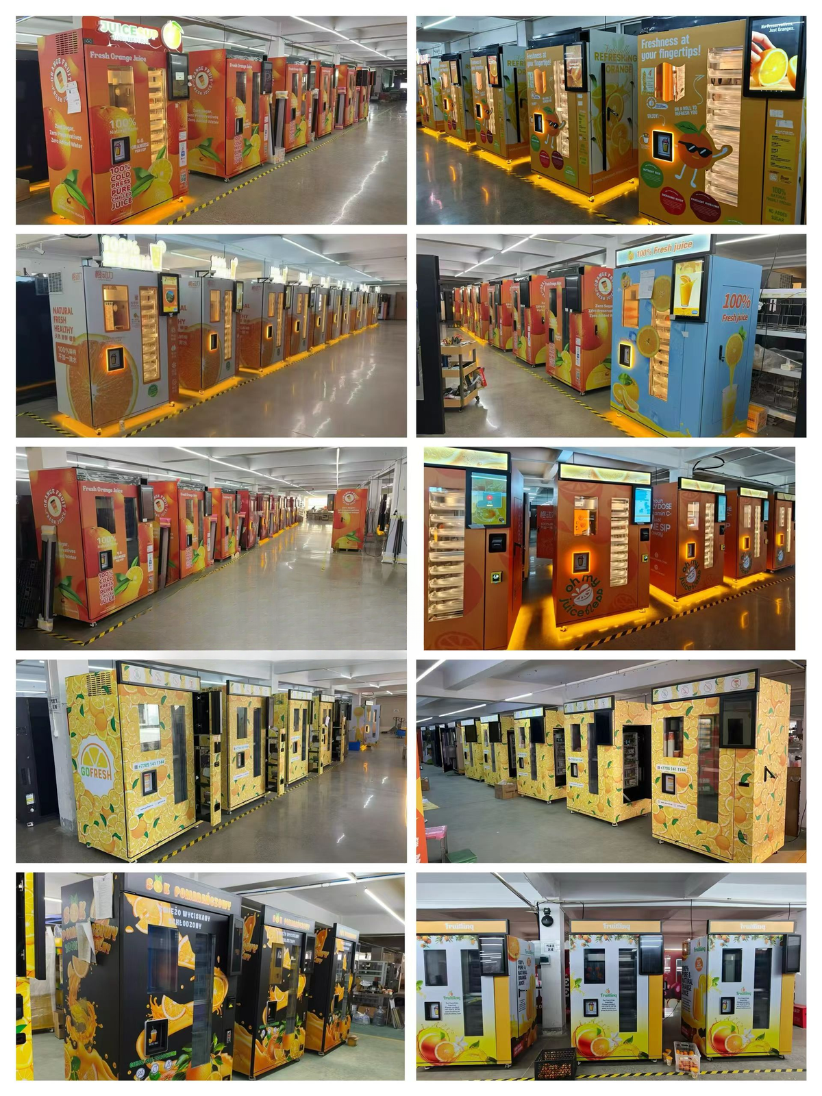Automatic Fresh Orange Juice Vending Machine — Self-Cleaning, Refrigerated