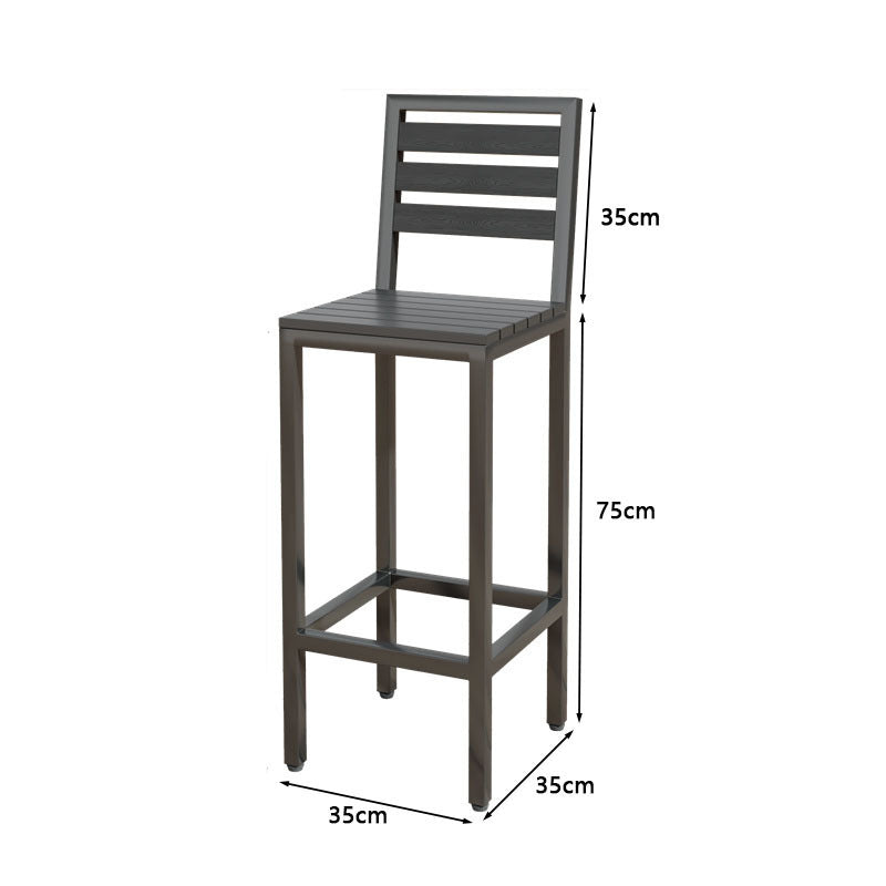 Single bar stool with labeled dimensions: 35cm seat width, 75cm leg height, 35cm depth