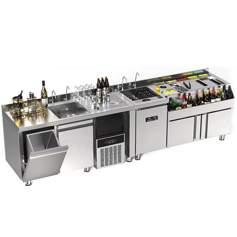 Custom Cocktail Bar Station — Refrigerated Underbar Workstation