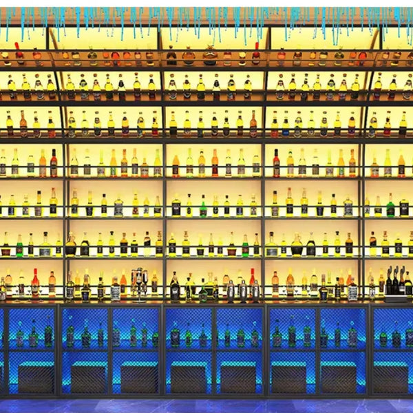 Industrial Wall-Mounted Bar Back Wine Rack