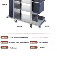 Housekeeping Cleaning Cart — Stainless Steel Maid Trolley image preview