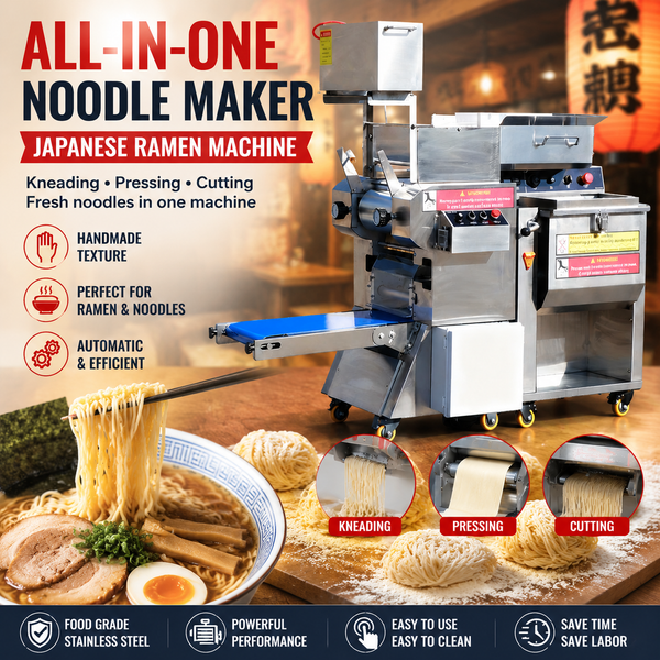 Commercial Automatic Fresh Noodle Machine — Mixer, Sheeter & Cutter