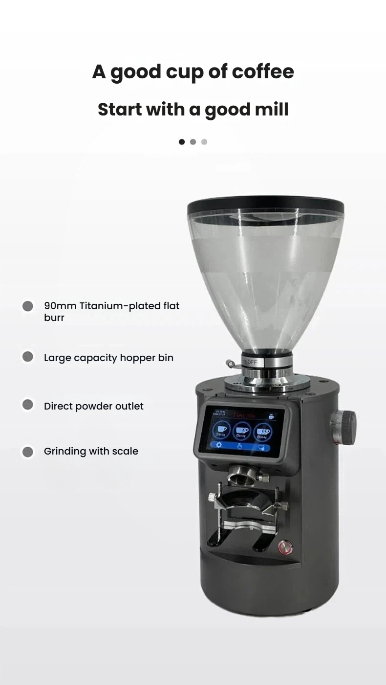 Commercial Flat Burr Espresso Grinder — 90mm, Dosing Control