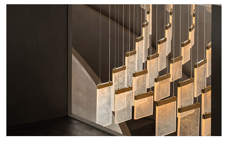 Modern LED Acrylic Chandelier — High-Ceiling Pendant