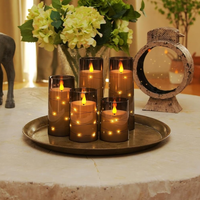 Flameless LED Pillar Candles with Embedded Fairy Lights — Remote &amp; Timer image preview
