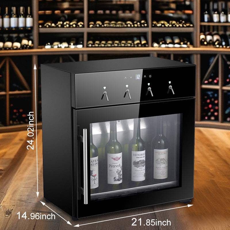 4-Bottle Wine Dispenser with LED Touch Screen — Argon Preservation