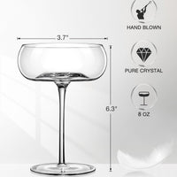 Hand-Blown Crystal Champagne Coupe Glass image preview