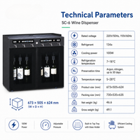 Commercial Wine-by-the-Glass Dispenser — 6 Bottles, 6 Taps image preview