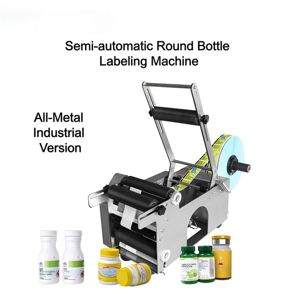 Semi-Automatic Round Bottle Labeling Machine — Desktop
