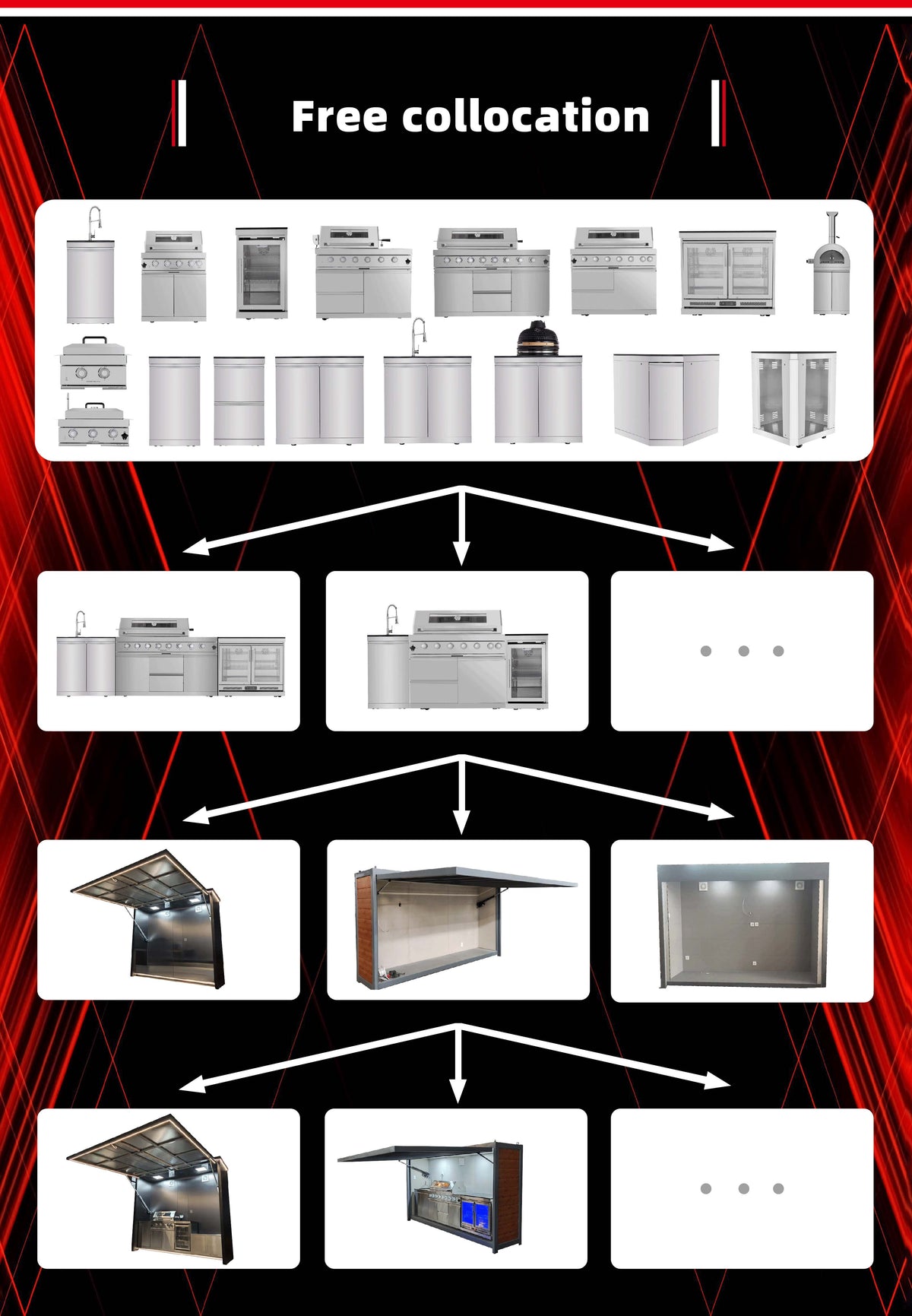 Modular Outdoor Kitchen — Stainless Steel with Weatherproof Shed