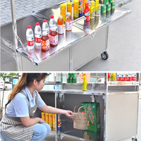 Foldable Stainless Steel Mobile Food Cart image preview