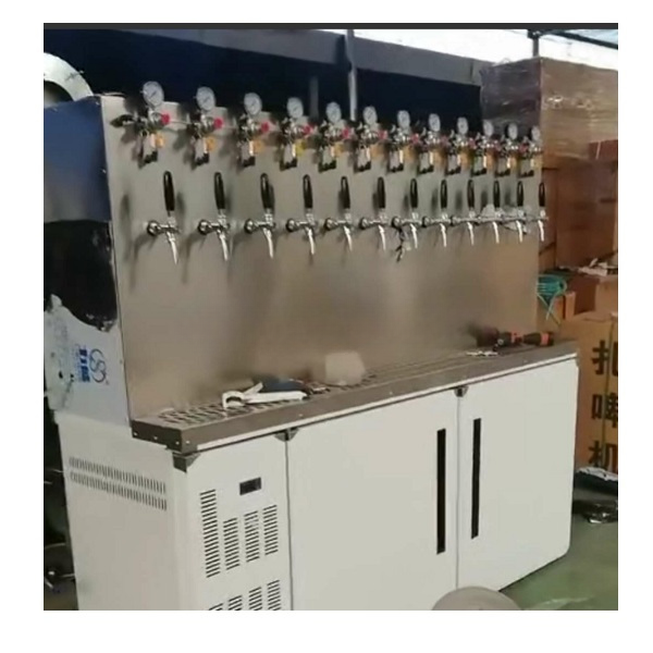 12-Tap Wall-Mounted Draft Beer Cooler with Rinsers