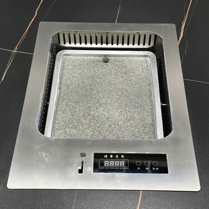 Smokeless Hot Pot & BBQ Dining Table — Stainless Steel