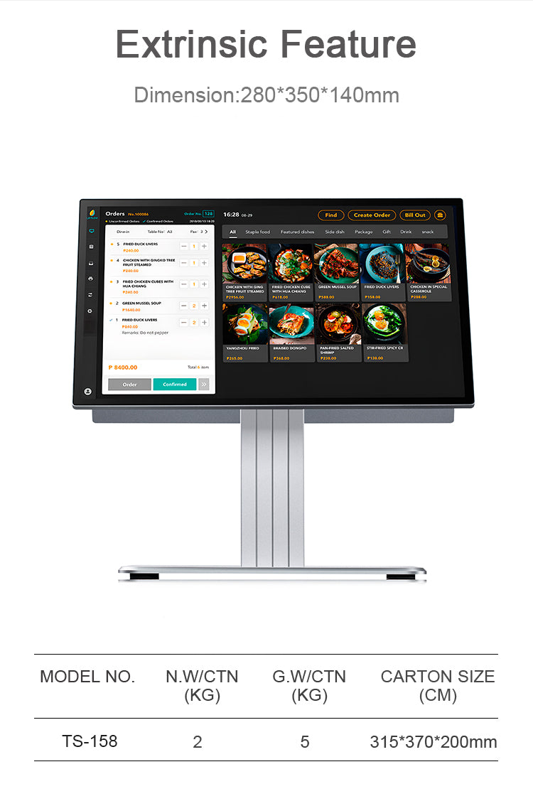 All-in-One Android POS System — 15.6" Dual Touch Screen with Printer