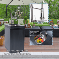 Outdoor Kitchen Cabinet Set with Weatherproof Shed — 4-Burner Gas Grill, 304 Stainless Steel image preview