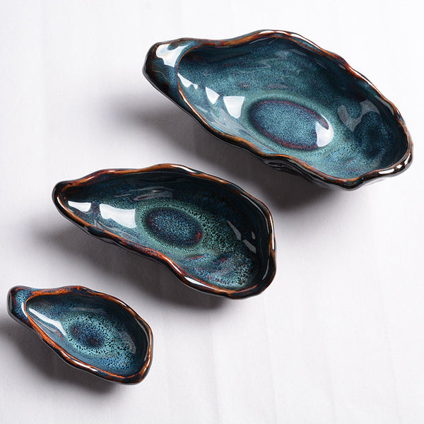 Japanese Porcelain Oyster Plate — Irregular Shape, 3 Sizes