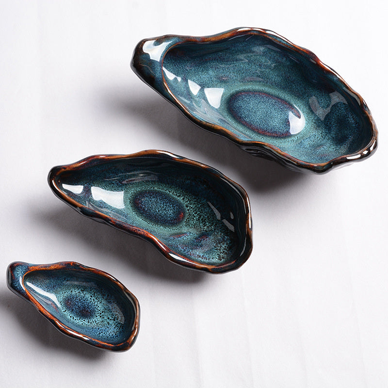 Japanese Porcelain Oyster Plate — Irregular Shape, 3 Sizes