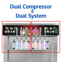 Commercial Soft Serve Ice Cream &amp; Slush Machine — 7 Flavors, 4 Cylinders image preview