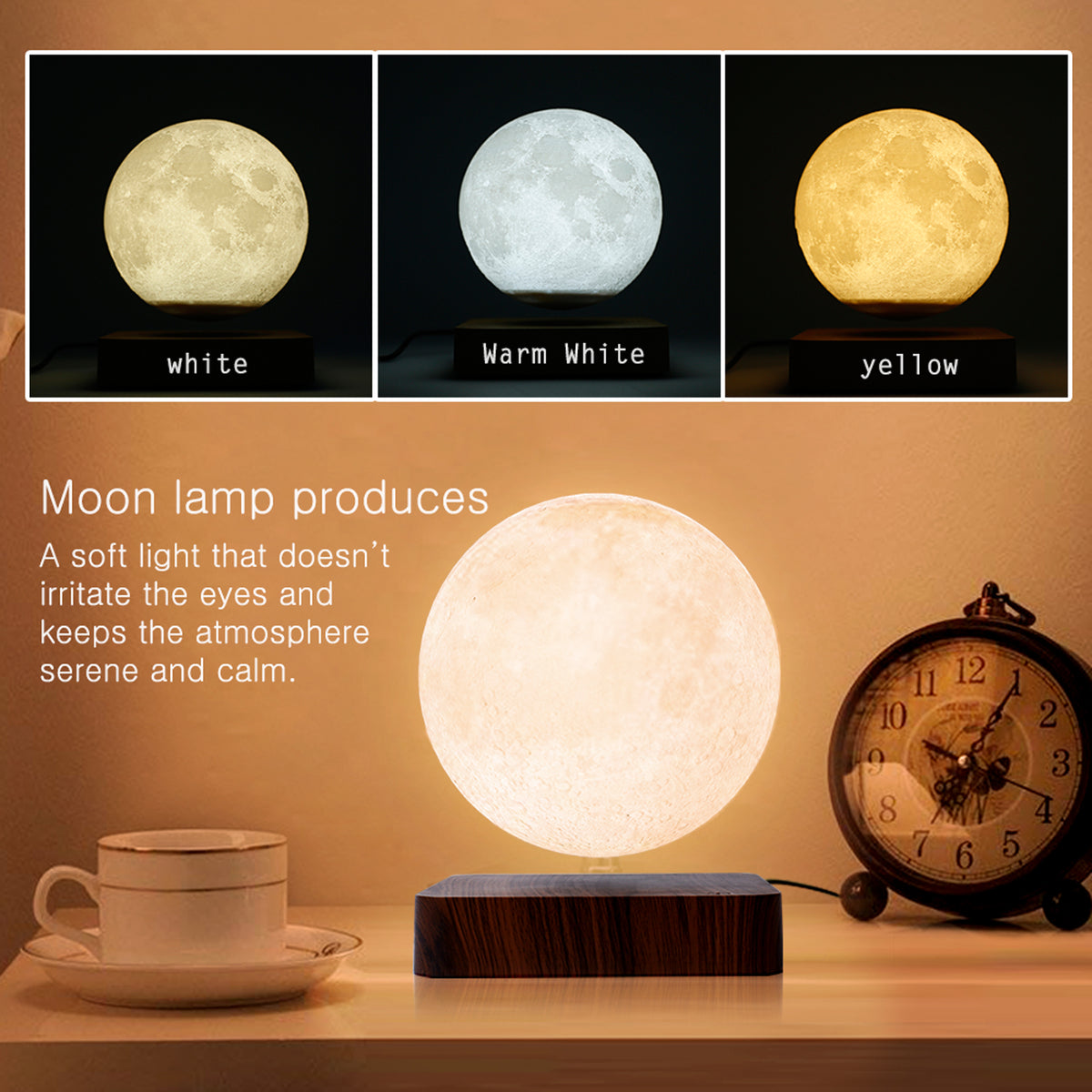 Magnetic Levitating Moon Lamp — 3D-Printed Floating Moon Light