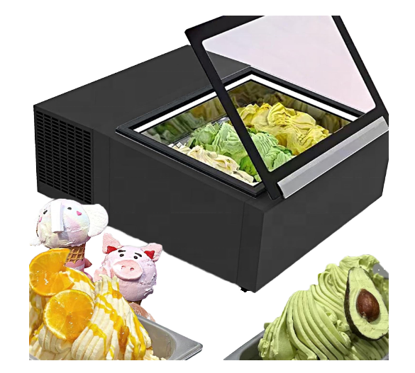 Countertop Gelato Display Freezer — 20 L Glass-Door Showcase