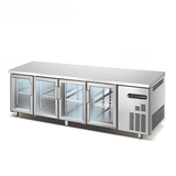 Refrigerated Prep Table with Undercounter Storage — 4-Door Worktop