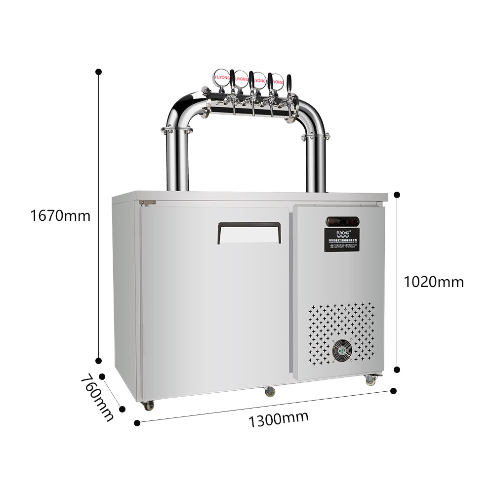 Commercial Draft Beer Kegerator — Dual Cooling, 2–12 Tap