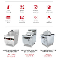Commercial Induction Bun Steamer — 7-Hole, 18 kW image preview