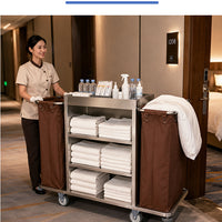 Housekeeping Linen Cart — Foldable Stainless Steel image preview