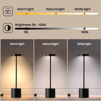 Cordless LED Table Lamp — Rechargeable Metal Dimmable image preview