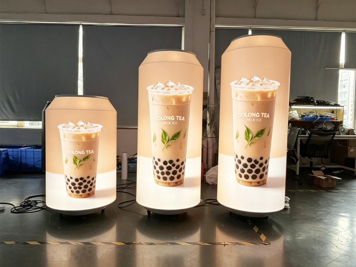 Can-Shaped Cylinder LED Video Display — Custom Digital Signage