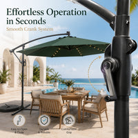 LED Cantilever Patio Umbrella — 10 ft Offset Outdoor Parasol image preview