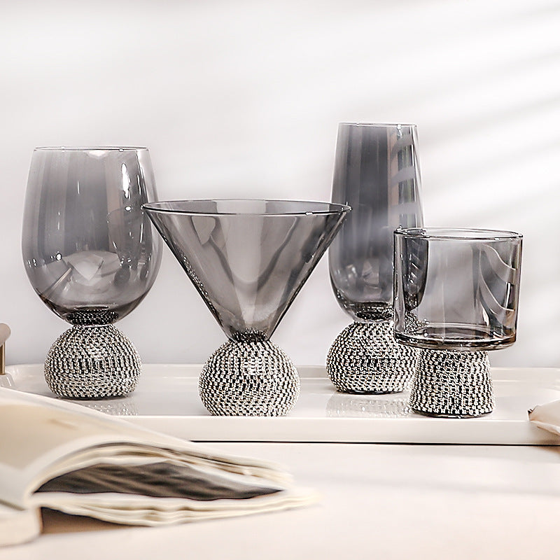 Diamond-Encrusted Crystal Glassware — Cocktail, Wine & More