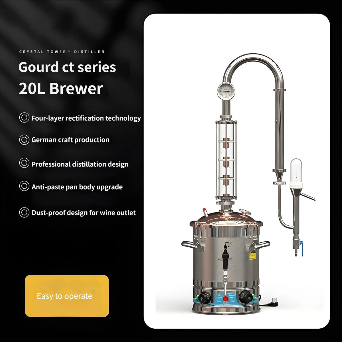 Copper Alembic Still — 4-Column Distillation Tower