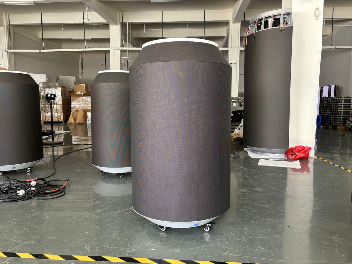 Can-Shaped Cylinder LED Video Display — Custom Digital Signage